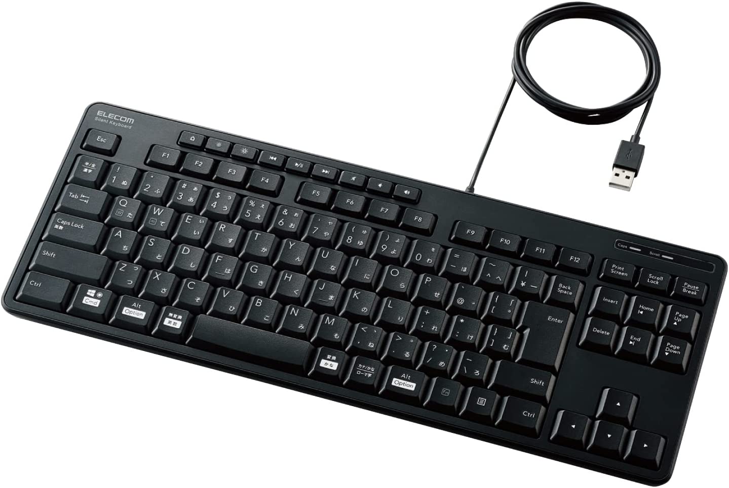 エレコム(ELECOM) 有線静音コンパクトキーボード TK-FCM113SKBK