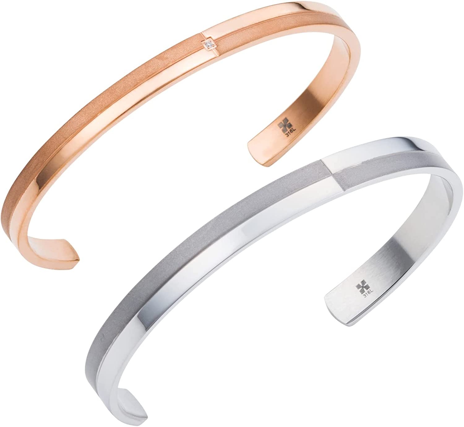 ホワイトクローバー(white clover) ペアバングル ステンレス