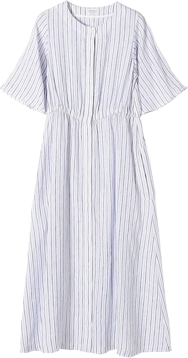 シップス エニィ(SHIPS any) オーガニック リネン フレアスリーブ ワンピース