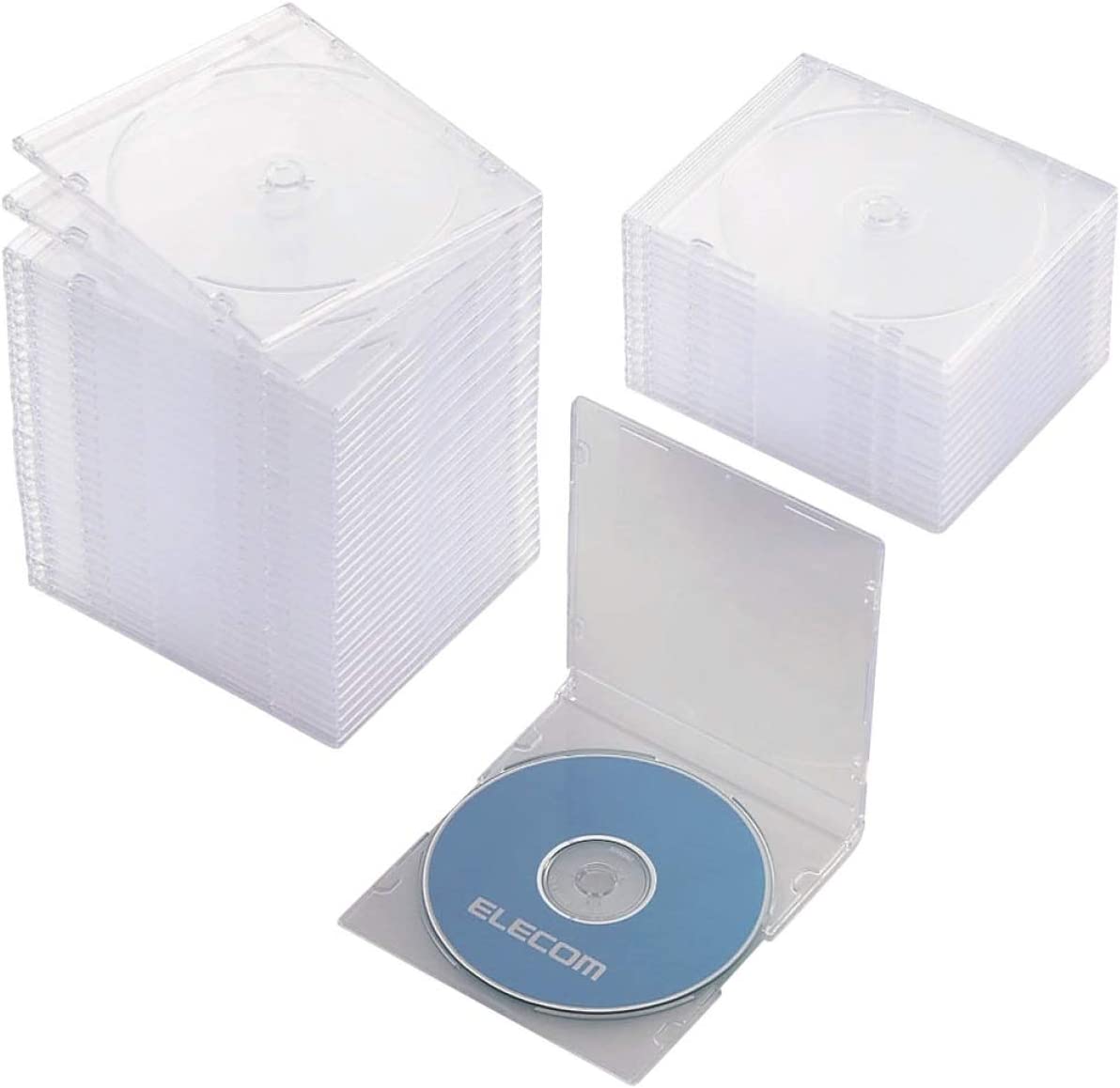 エレコム(ELECOM) Blu-ray DVD CDケース スリム PS 1枚収納 CCD-JSCS50