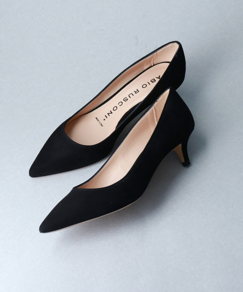 ファビオルスコーニ(Fabio Rusconi) ポインテッドトウミドルヒールパンプス