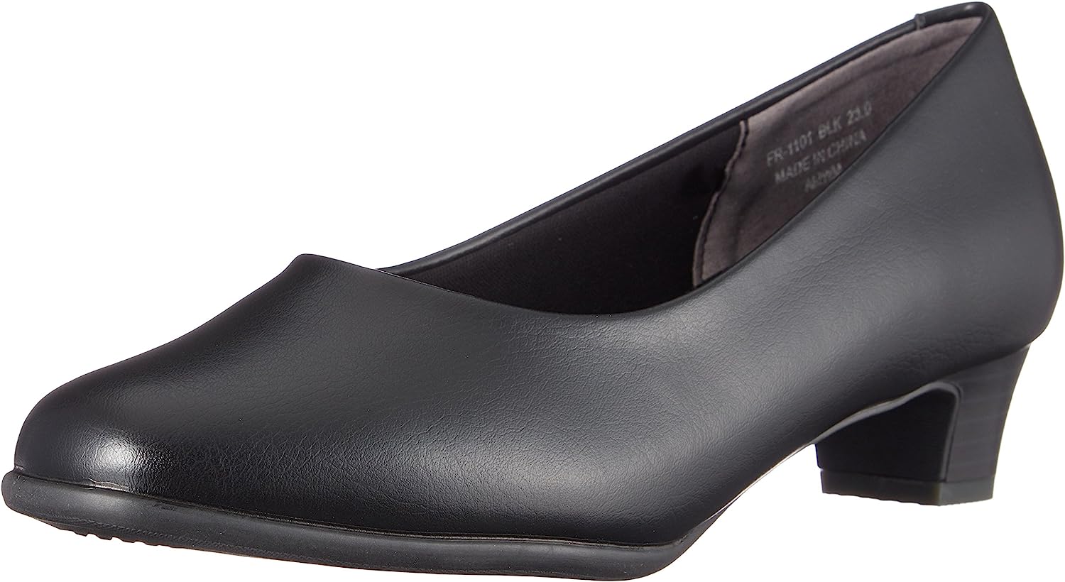 フワラク(fuwaraku) ゆったり幅広 4E 防水 スクエアトゥパンプス 3.5cmヒール