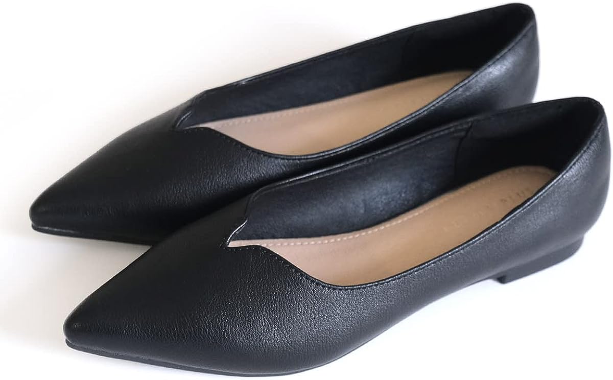 アミアミ(AmiAmi) Vカットポインテッドトゥフラットパンプス