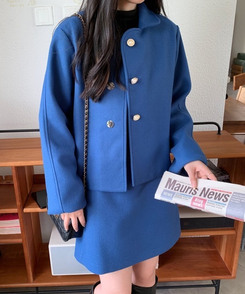 アビトーキョー(ABITOKYO) メルトンショートコート×ミニスカートセットアップ