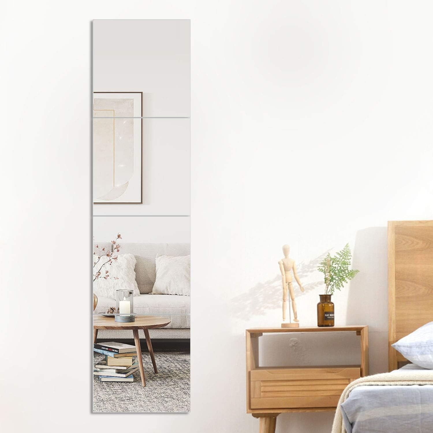 ミルオ君の鏡工房(Miruo) 貼る鏡 壁掛け 自由組合鏡 姿見鏡 4枚セット