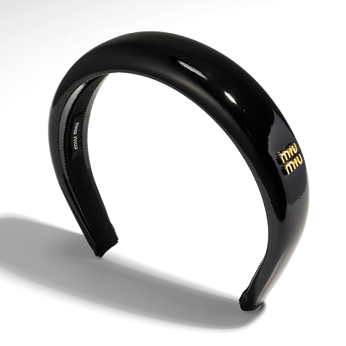 ミュウミュウ(Miu Miu) パテントレザー ヘッドバンド