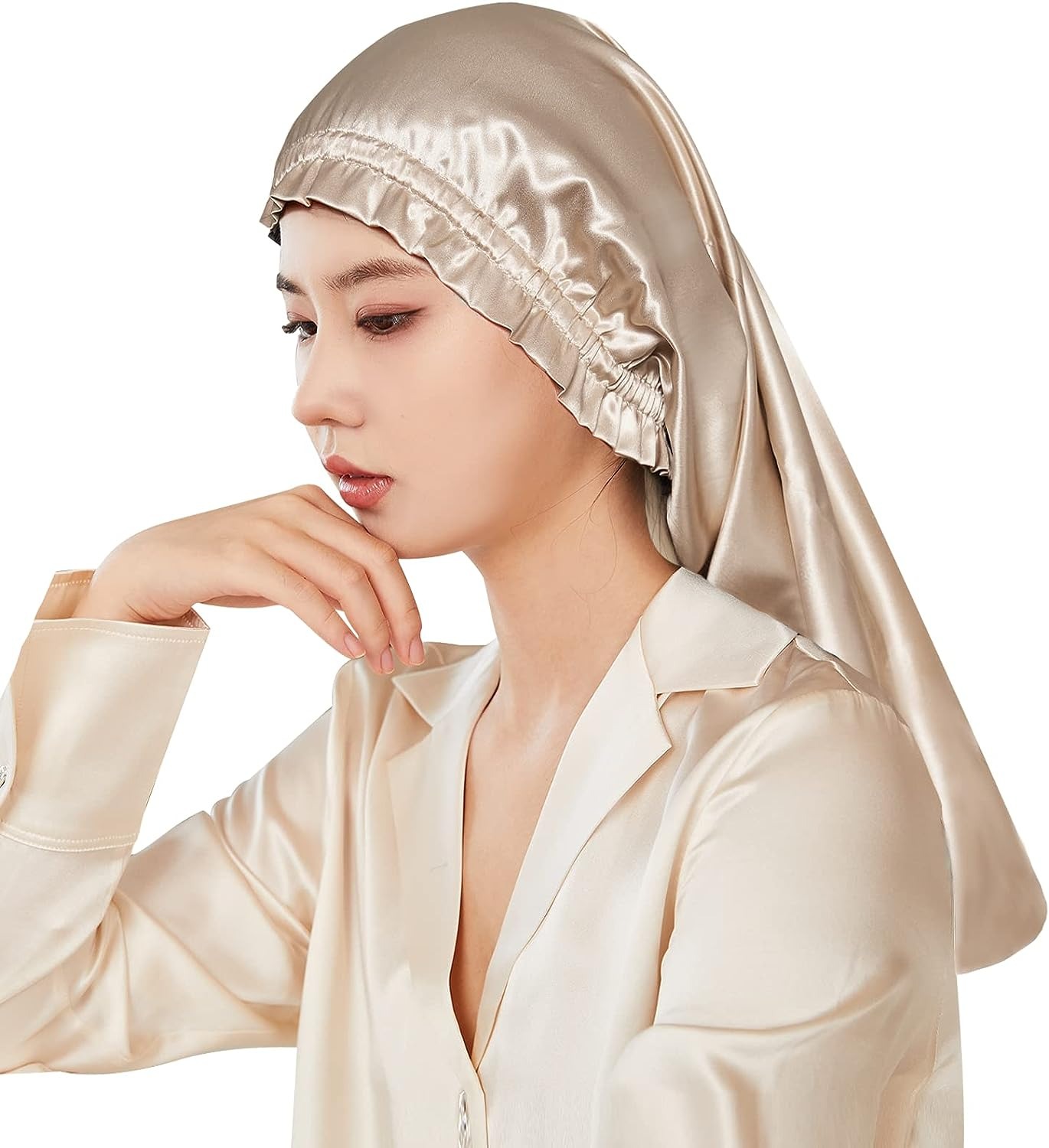 Utukky シルクナイトキャップ 筒型デザイン