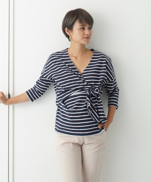 チョコア(CHOCOA) 授乳ボーダー七分トップス