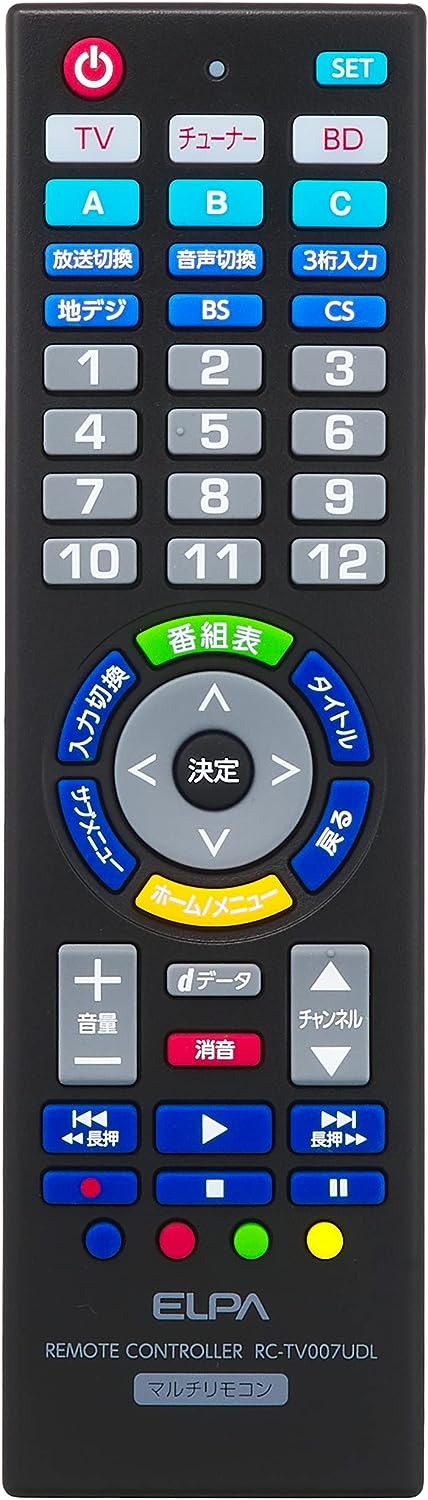エルパ(ELPA) 学習機能付マルチリモコン RC-TV007UDL 2015