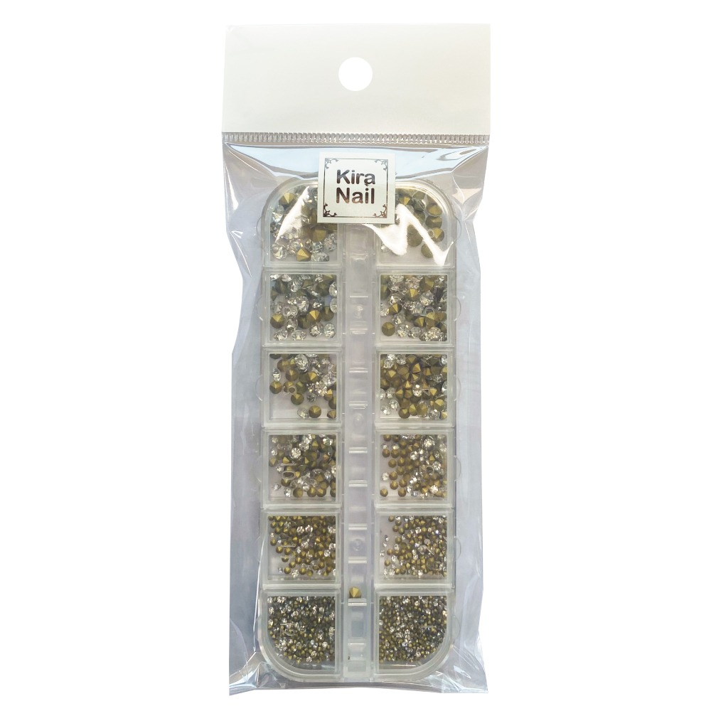 KiraNail Vカットガラスストーン12サイズセット ケース入り