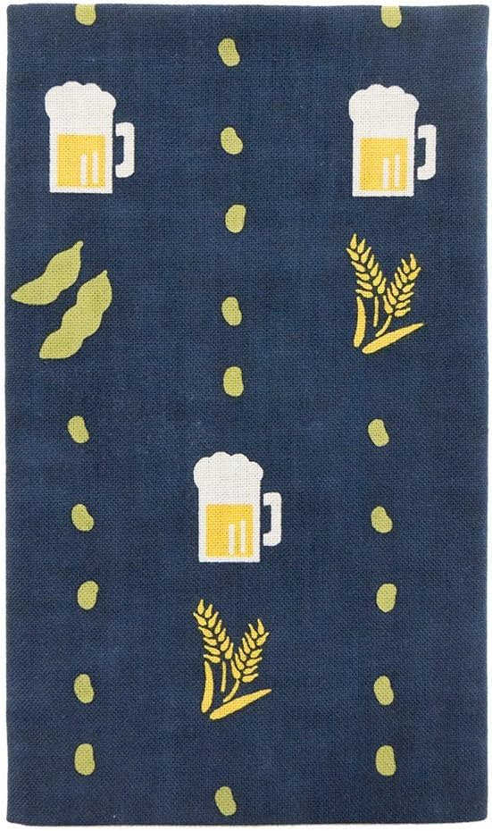 濱文様 てぬぐい ビールに枝豆 コン 12898