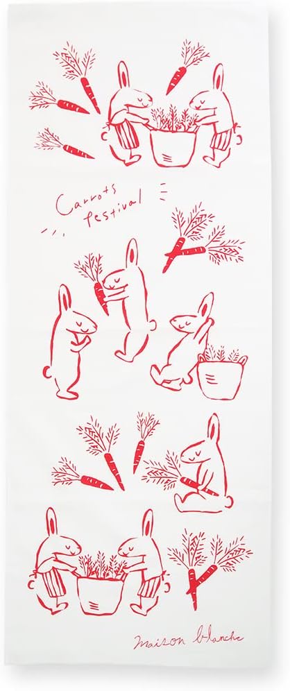 メゾンブランシュ(MAISON BLANCHE) てぬぐい うさぎと花 53040001