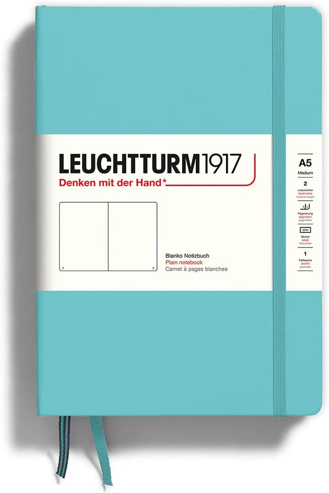 ロイヒトトゥルム1917(LEUCHTTURM1917) ハードカバー ミディアム A5 アクアマリン 363390