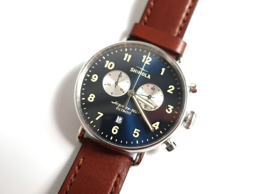 シャイノラ(SHINOLA) The Runwell Chrono Leather Strap Watch