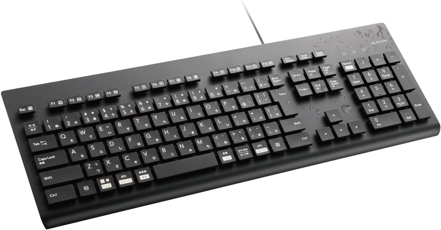 エレコム(ELECOM) 洗える 抗菌 有線キーボード TK-WS01UMK
