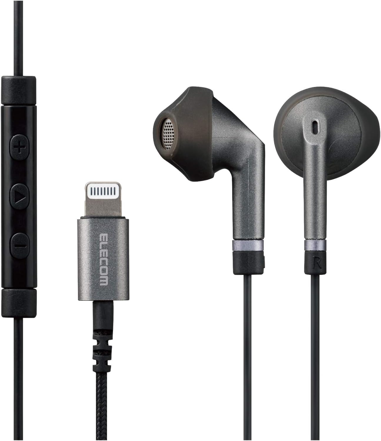 エレコム(ELECOM) 高耐久マイク付きセミオープンライトニングイヤホン EHP-LFS10IM 2020