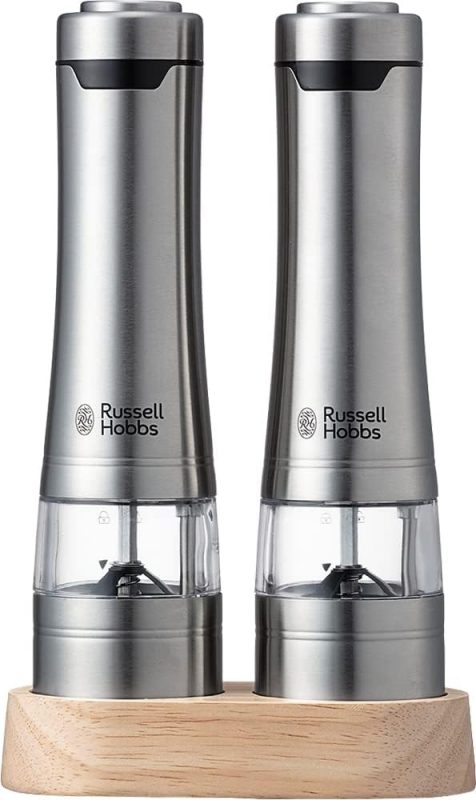 ラッセルホブス(Russell Hobbs) 電動ミル ソルト＆ペッパー ウッドスタンドセット 7923JP