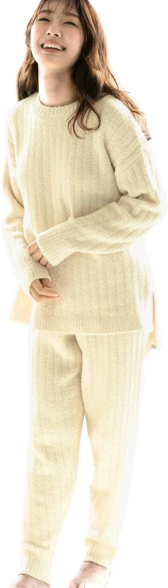 エメフィール(aimerfeel) リブモールニット 腹巻付き 長袖 上下セット