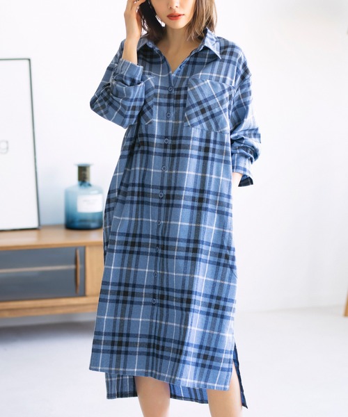 ランジェリーバイジーラ(Lingerie by GeeRA) ビエラチェックシャツワンピース