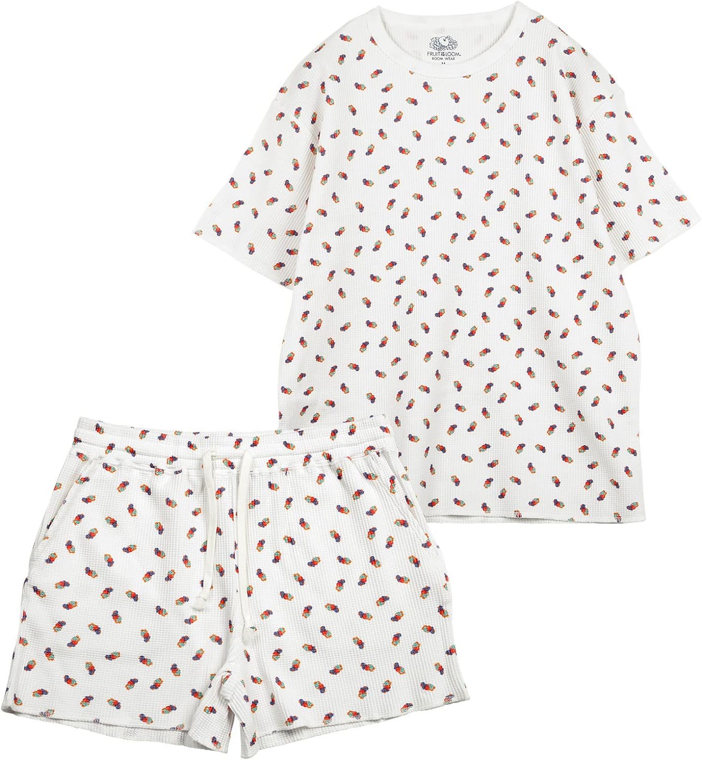 フルーツオブザルーム(FRUIT OF THE LOOM) フルーツ柄ワッフル半袖上下セット