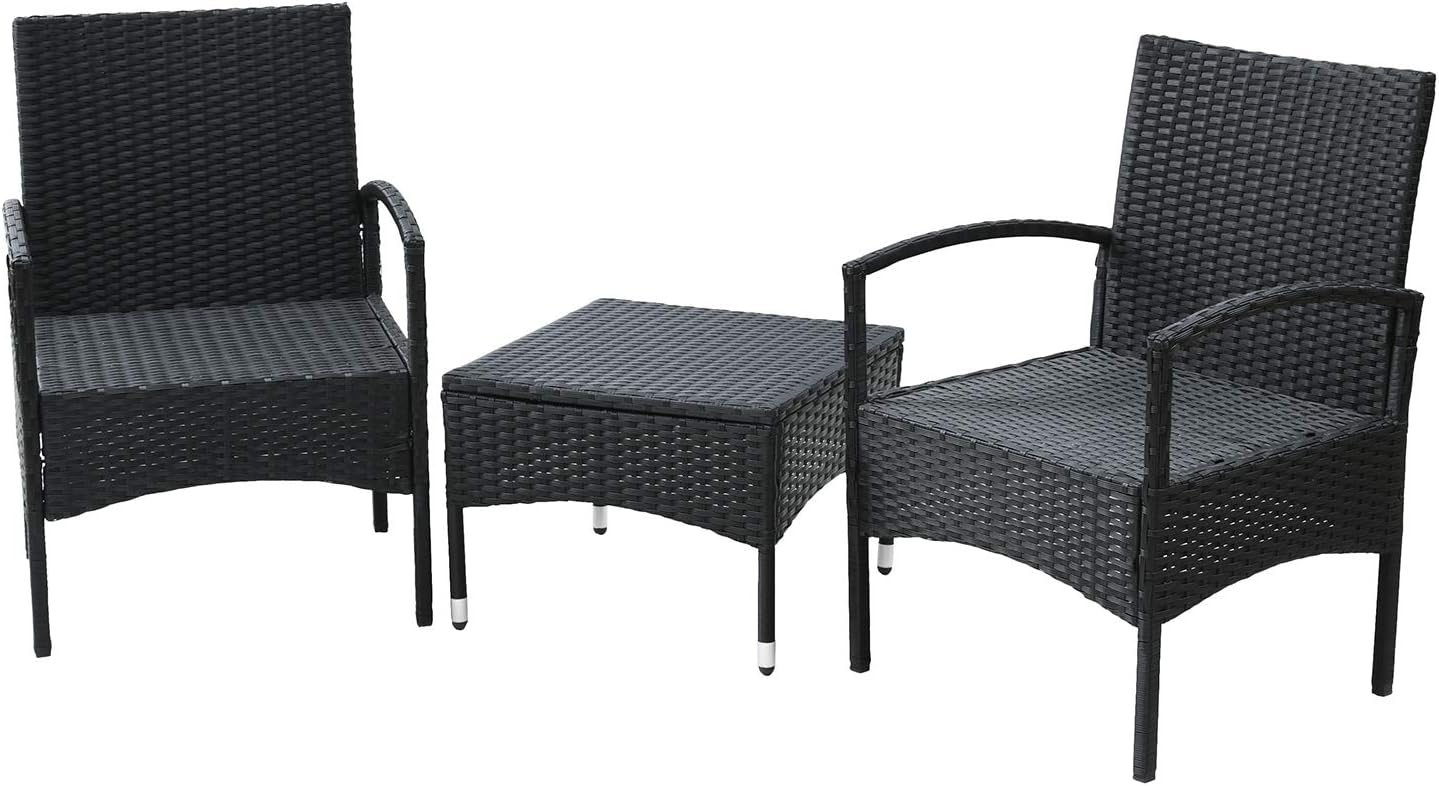 山善(YAMAZEN) ガーデン テーブル セット ラタン 3点セット NTC-3