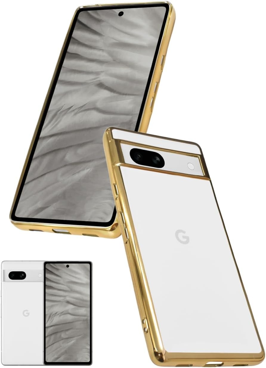 シズカウィル(shizukawill) Google Pixel7a ケース カバー サイドメッキ加工 TPU クリアケース 2023