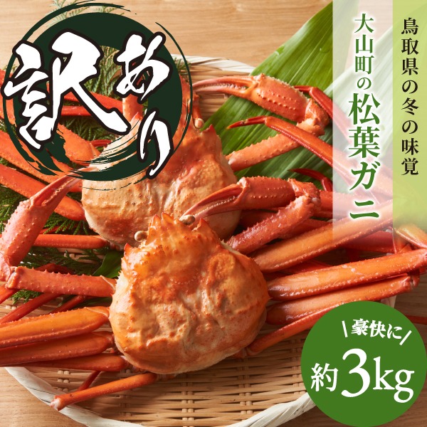 鳥取県大山町 訳あり 松葉ガニ3kg詰め合わせ 冷凍 47,000円