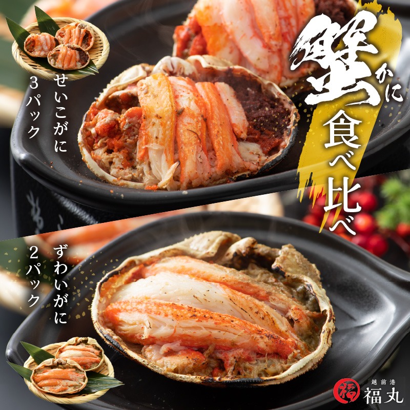 福井県越前町 カニの食べ比べ甲羅盛りセット ずわいがに2P&せいこがに3P 29,000円