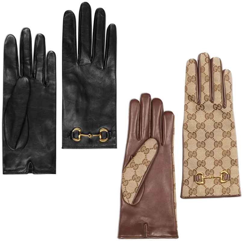 グッチ(GUCCI) ホースビット付き レザー グローブ