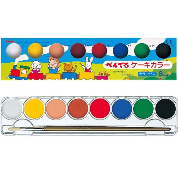 ぺんてる ケーキカラーデラックス 8色 WG4-8