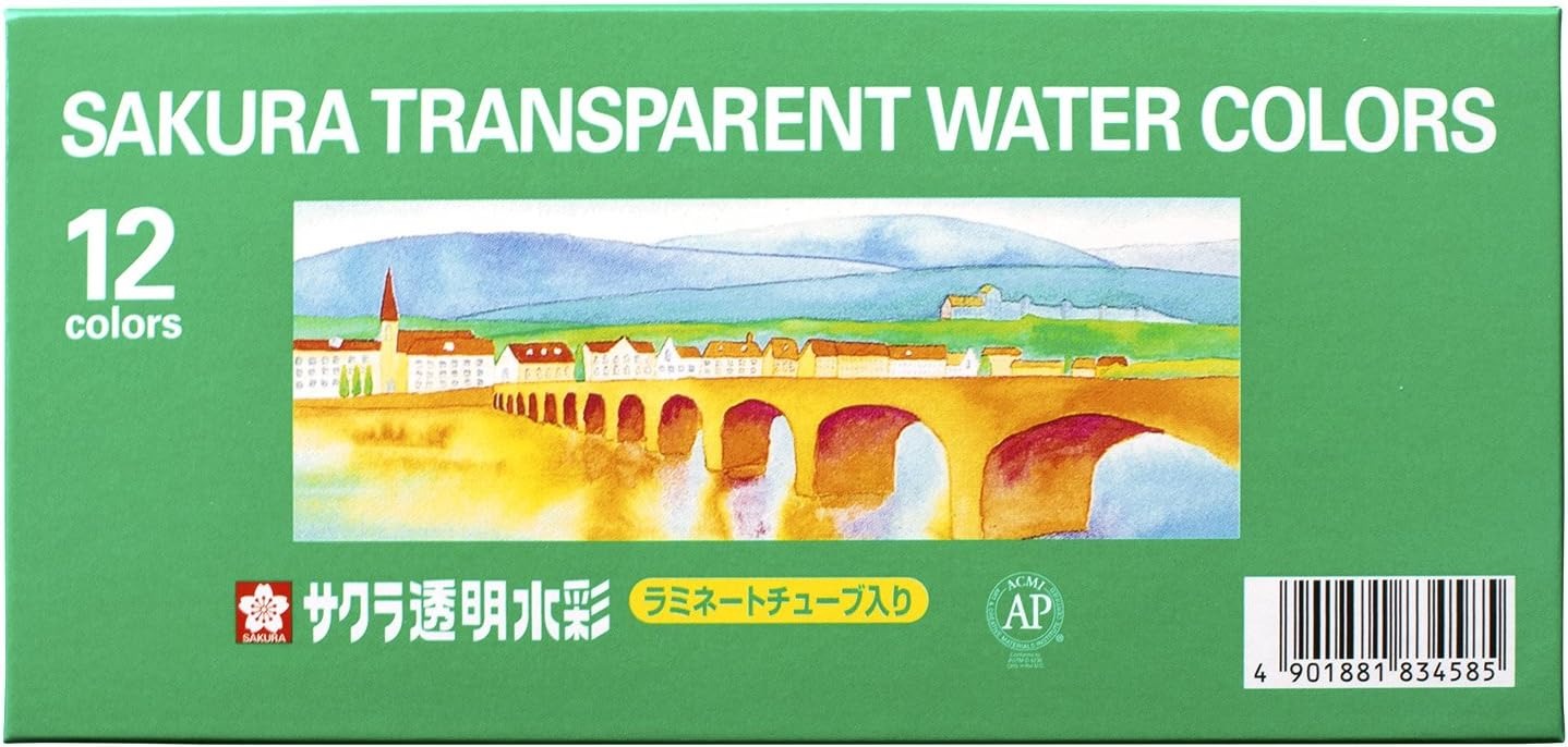 サクラクレパス 透明水彩12色 ラミネートチューブ入り 5ml OW12