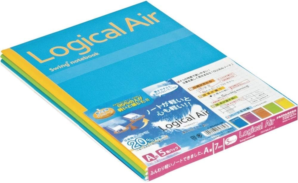 ナカバヤシ(Nakabayashi) ロジカル・エアーノート A罫 30枚 5冊パック ノ-B546A-5P