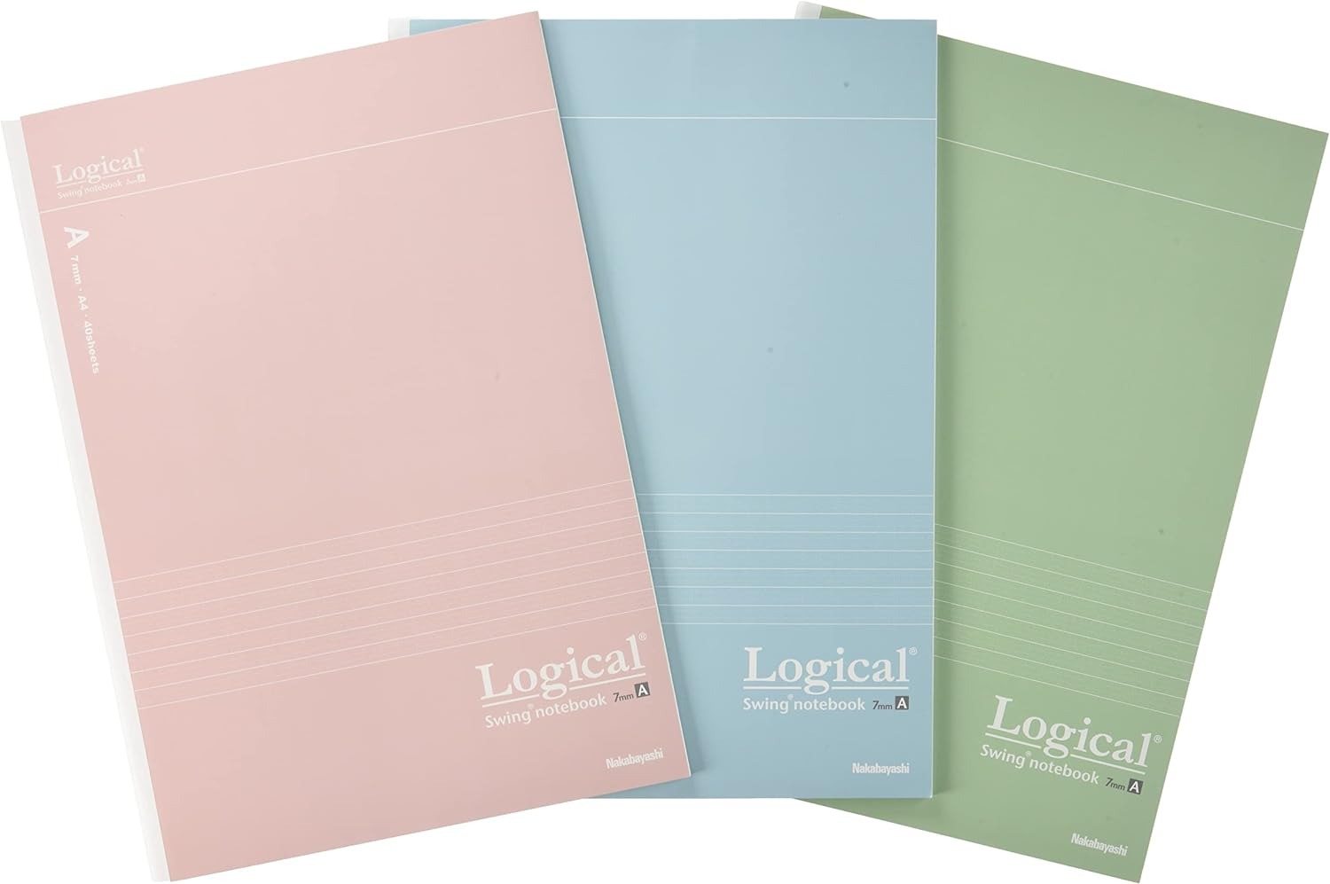 ナカバヤシ(Nakabayashi) スイング・ロジカル抗菌表紙ノート スモーキーカラーシリーズ 3冊パック NA404A-3P