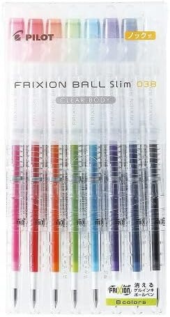 パイロット(PILOT) フリクションボールスリム 038 透明ボディ 8色セット LFBS-144UF-NC8C