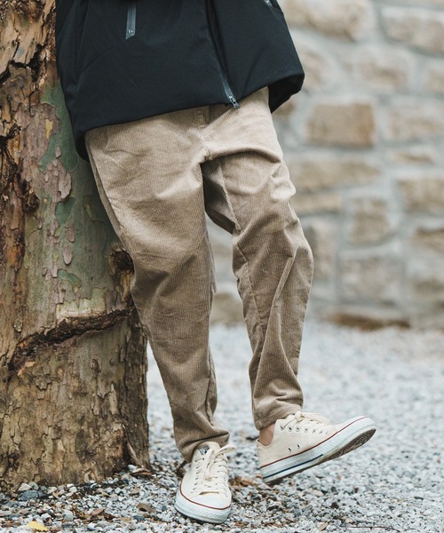 カンビオ(CAMBIO) Middle Wale Corduroy Stretch Soft Sarrouel Tapered Pants