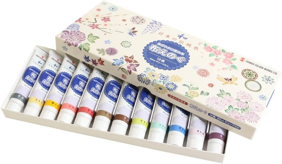 ターナー色彩(TURNER COLOR) 布えのぐ 20ml 12色セット 日本の伝統色 NUJ2012C