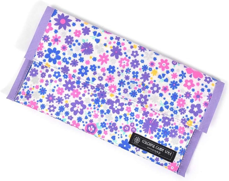 カラフルキャンディスタイル(COLORFUL CANDY STYLE) 抗菌 マスクケース ダブルポケット 携帯用 フラワー模様のエアリーシャワー ラベンダー ND200400