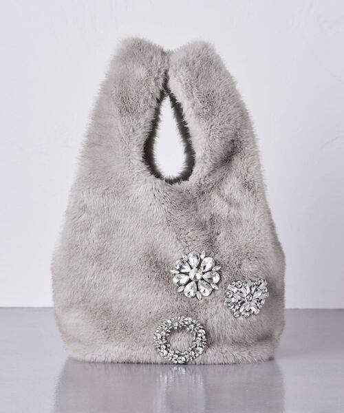 ユナイテッドアローズ(UNITED ARROWS) ビジュー フェイクファー バッグ