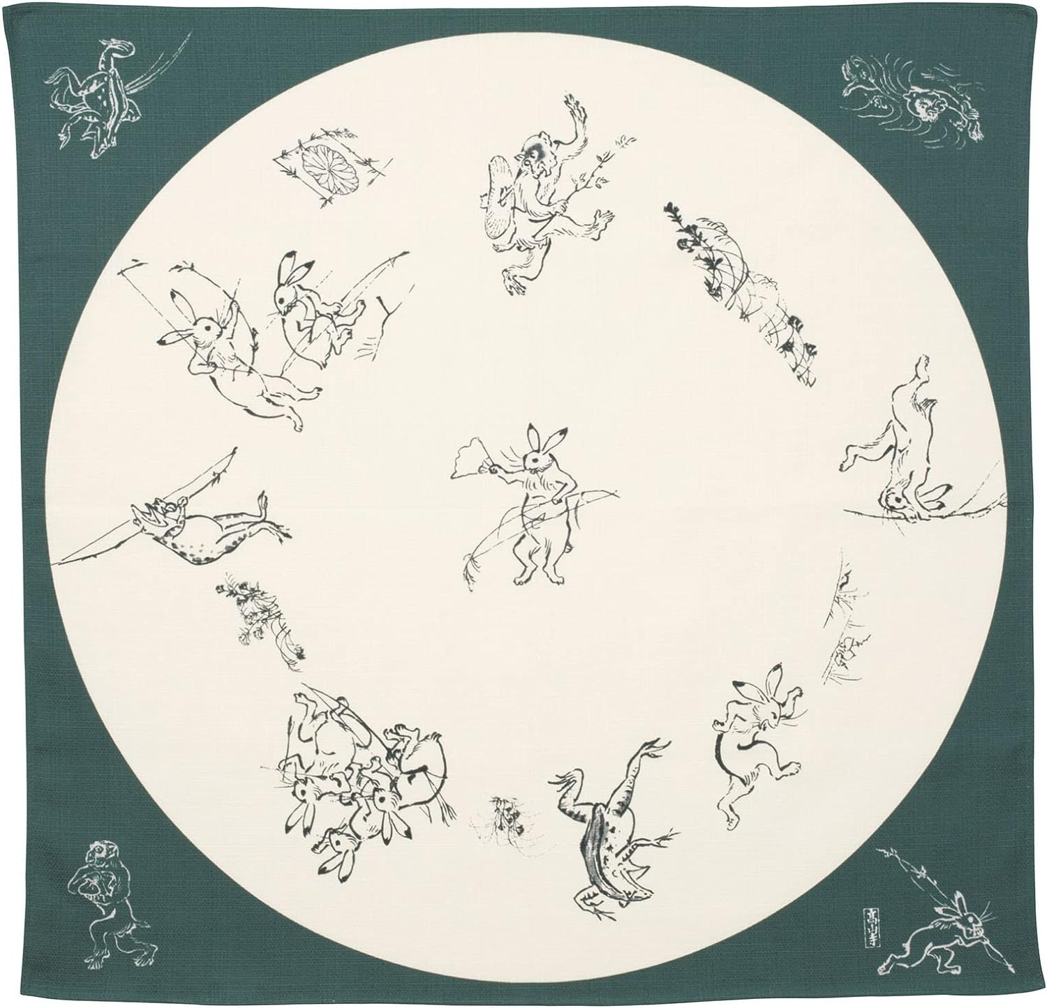 むす美 68 鳥獣人物戯画 モスグリーン