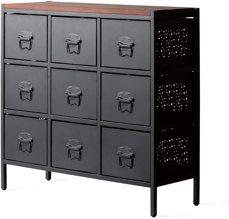 エアリゾームインテリア(Air Rhizome Interior) ヴィンテージウッドアイアンチェスト ビルズ 9ドロワータイプ air-ar-irch03