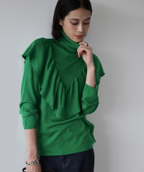 エルフランク(ELFRANK) VLINEフリルハイネックニットプルオーバー