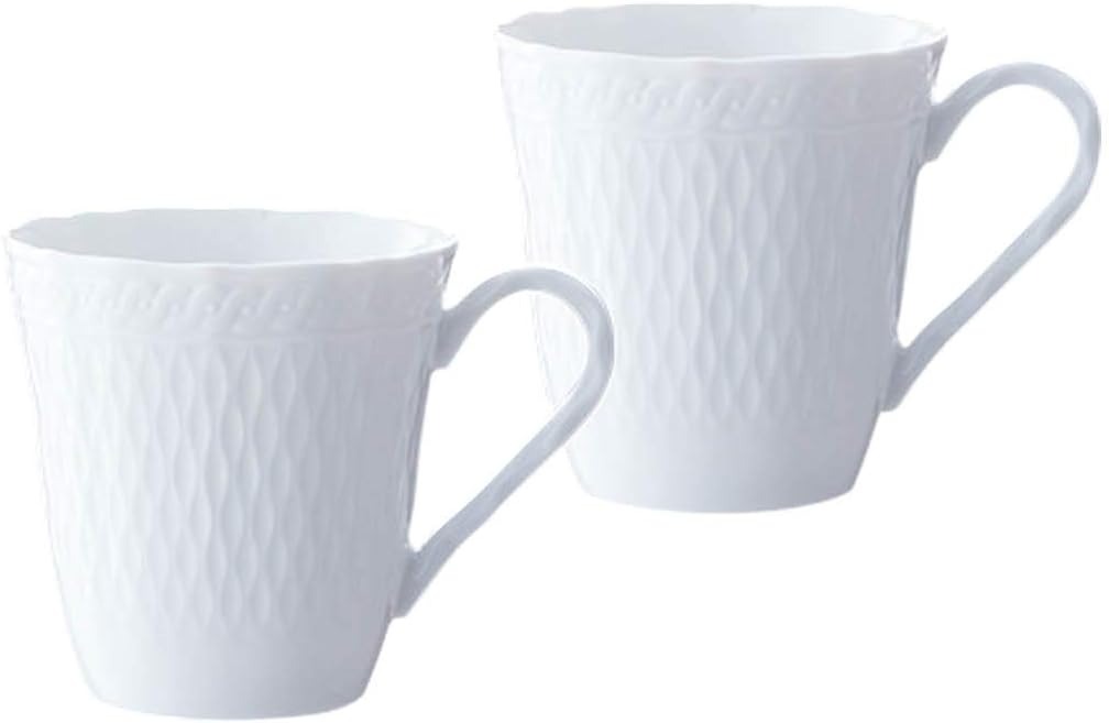 ノリタケ(Noritake) シェール ブラン マグカップペア 1655L/P94855