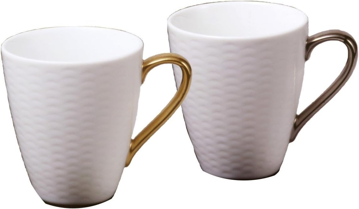 ノリタケ(Noritake) アミ マグカップペア 金・銀 1605-6L/P94555