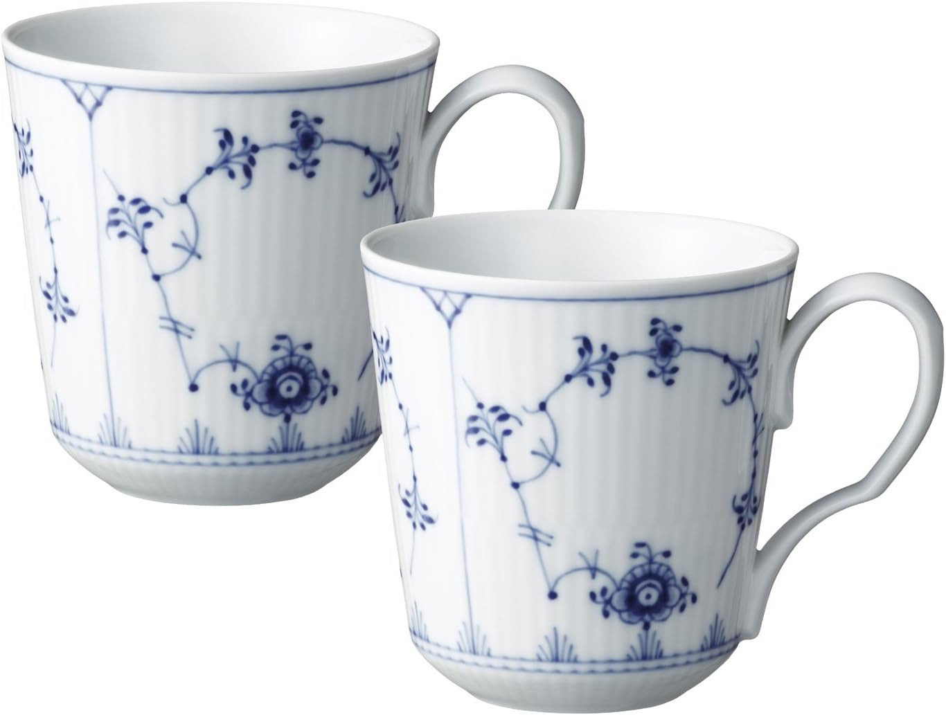 ロイヤル・コペンハーゲン(Royal Copenhagen) ブルーフルーテッド プレイン マグ S ペア 280ml 1101027 / 1017171