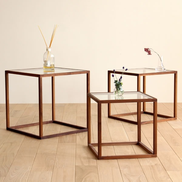 家具の里 無垢材で作った国産ネストテーブル 大・中・小3点セット c0-0018