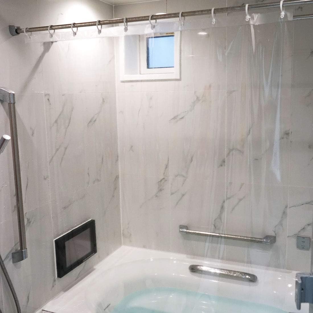 生活便利グッズ カラフル 透明シャワーカーテン