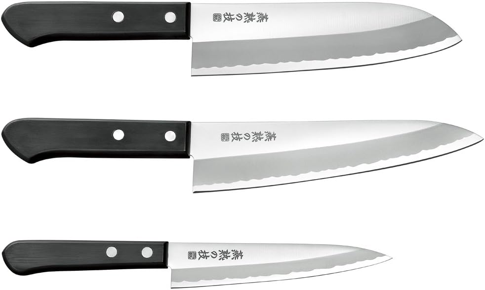 よこやま 燕熟の技 三徳包丁165mm & 牛刀包丁180mm&ペティナイフ135mm EJH-500