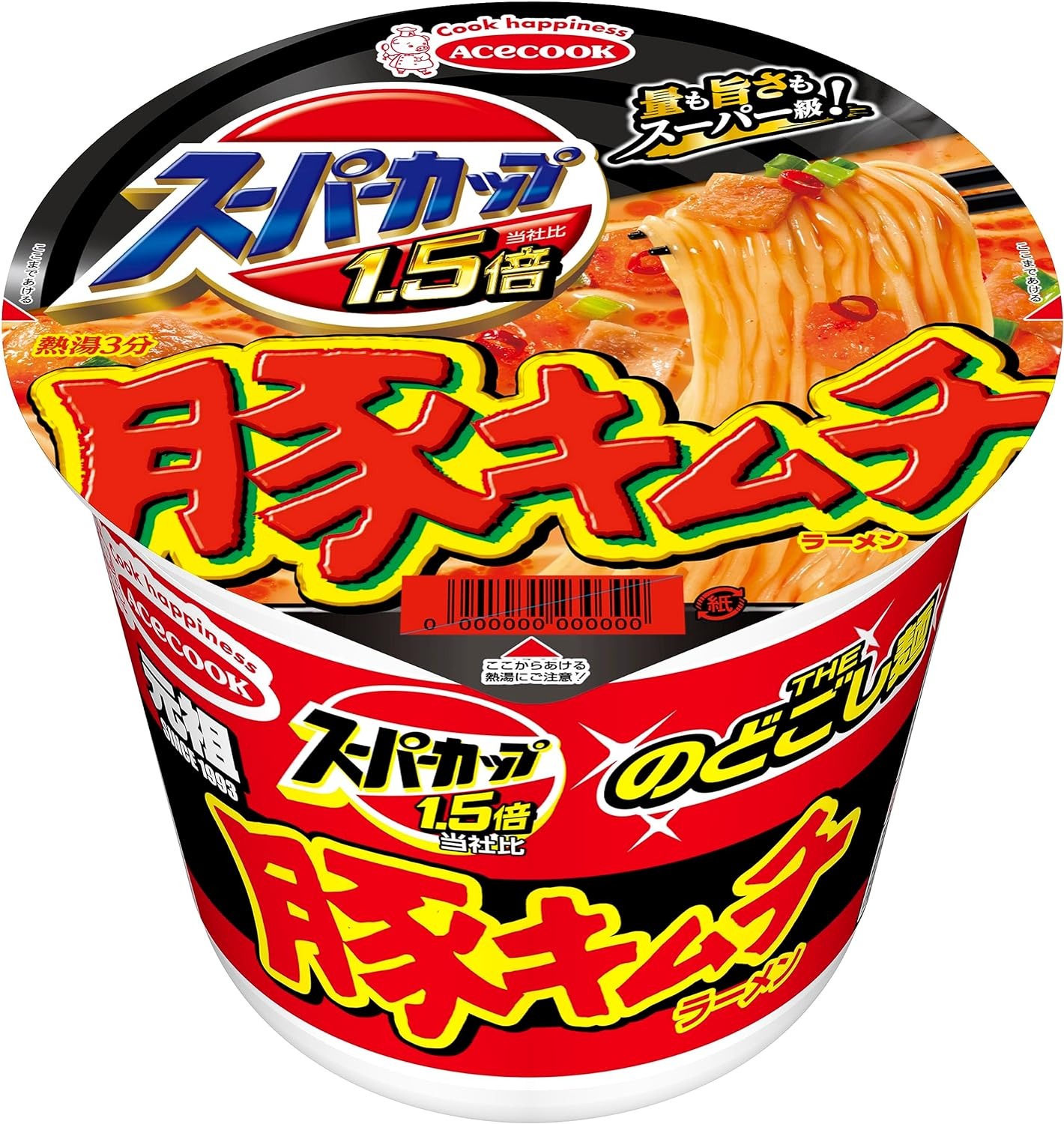 エースコック スーパーカップ1.5倍 新・豚キムチラーメン