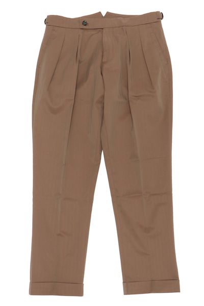 ベルウィッチ(BERWICH) スコッチ コットンソラーロ ヘリンボン 2インプリーツクロップドパンツ