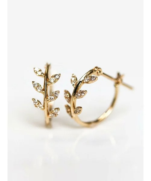 キュイキュイ(cui-cui) K10YG ダイヤモンド フープピアス Sapin